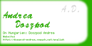 andrea doszpod business card